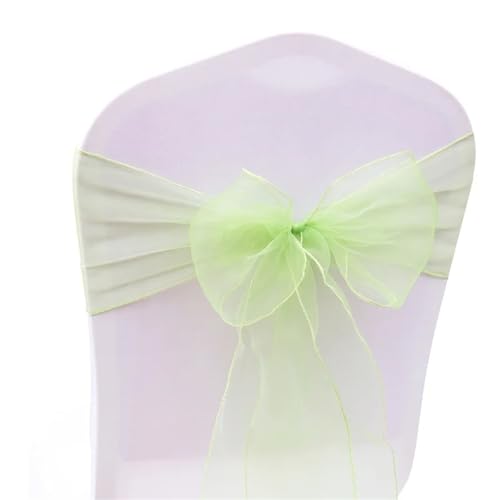 ZIUBMVDYC Stuhl Schärpen, Organza Fliege Band Knoten 18x275cm Stuhl Abdeckung Tüll for Hochzeit Bankett Weihnachten Event Party Dekoration(Light Green) von ZIUBMVDYC