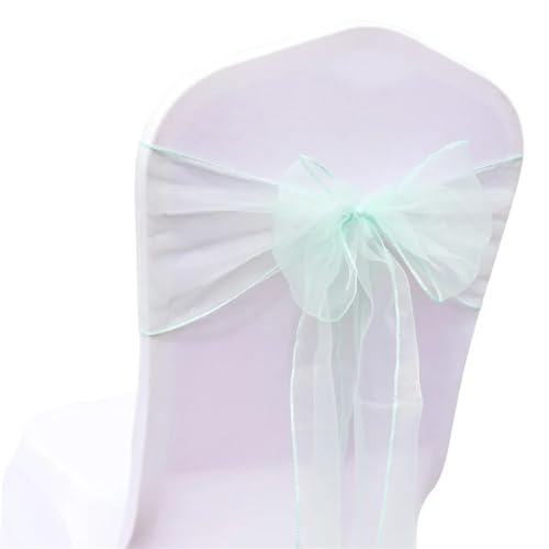 ZIUBMVDYC Stuhl Schärpen, Organza Fliege Band Knoten 18x275cm Stuhl Abdeckung Tüll for Hochzeit Bankett Weihnachten Event Party Dekoration(Mint Green) von ZIUBMVDYC