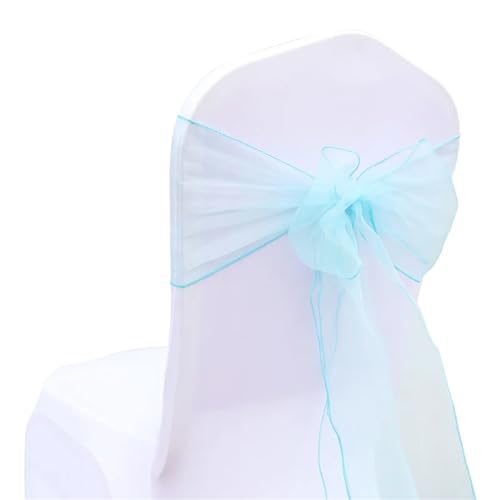 ZIUBMVDYC Stuhl Schärpen, Organza Fliege Band Knoten 18x275cm Stuhl Abdeckung Tüll for Hochzeit Bankett Weihnachten Event Party Dekoration(Turquoise) von ZIUBMVDYC