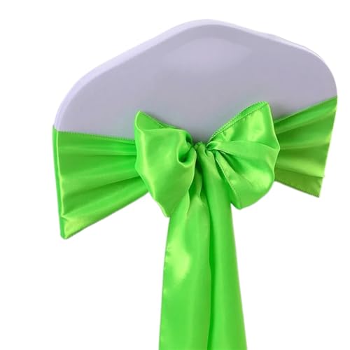ZIUBMVDYC Stuhl Schärpen, Satin Stuhl Schleife Schärpen Hochzeit Indoor Outdoor Stuhl Band Schmetterling Krawatten for Party-Event Hotel Bankett Dekorationen Weich(Bright Green) von ZIUBMVDYC