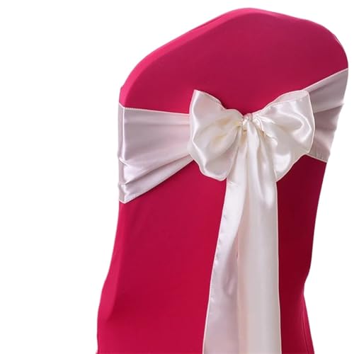ZIUBMVDYC Stuhl Schärpen, Satin Stuhl Schleife Schärpen Hochzeit Indoor Outdoor Stuhl Band Schmetterling Krawatten for Party-Event Hotel Bankett Dekorationen Weich(Creamy White) von ZIUBMVDYC
