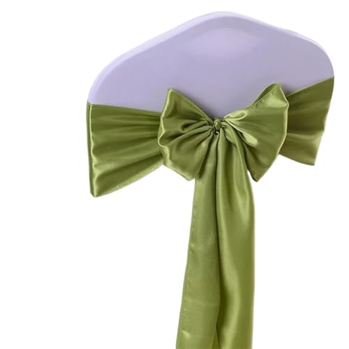 ZIUBMVDYC Stuhl Schärpen, Satin Stuhl Schleife Schärpen Hochzeit Indoor Outdoor Stuhl Band Schmetterling Krawatten for Party-Event Hotel Bankett Dekorationen Weich(Grass Green) von ZIUBMVDYC