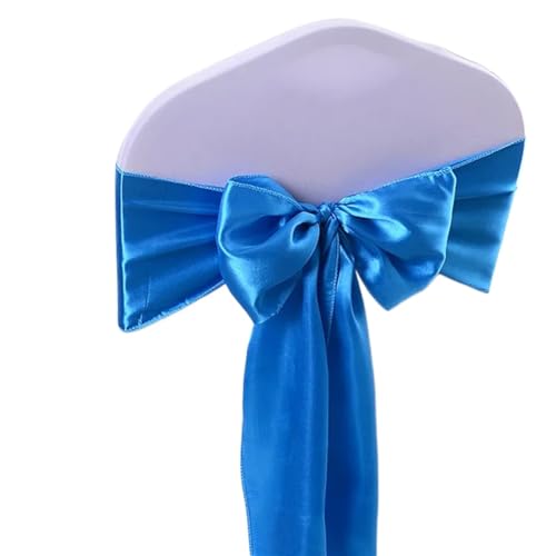 ZIUBMVDYC Stuhl Schärpen, Satin Stuhl Schleife Schärpen Hochzeit Indoor Outdoor Stuhl Band Schmetterling Krawatten for Party-Event Hotel Bankett Dekorationen Weich(Lake Blue) von ZIUBMVDYC
