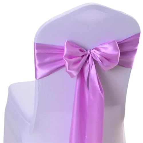 ZIUBMVDYC Stuhl Schärpen, Satin Stuhl Schleife Schärpen Hochzeit Indoor Outdoor Stuhl Band Schmetterling Krawatten for Party-Event Hotel Bankett Dekorationen Weich(Pink Purple) von ZIUBMVDYC