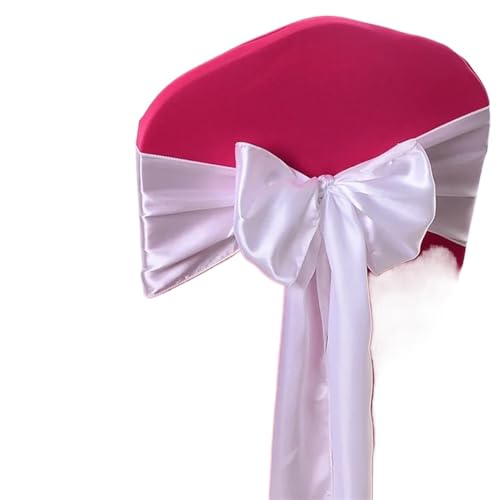 ZIUBMVDYC Stuhl Schärpen, Satin Stuhl Schleife Schärpen Hochzeit Indoor Outdoor Stuhl Band Schmetterling Krawatten for Party-Event Hotel Bankett Dekorationen Weich(White) von ZIUBMVDYC