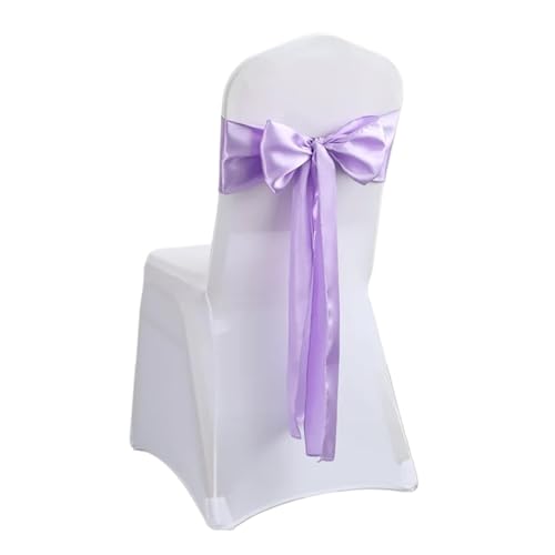 ZIUBMVDYC Stuhl Schärpen, Satin Stuhl Schleife Schärpen Hochzeit Stuhl Knoten Band Schmetterling Krawatten for Party-Event Hotel Bankett Lieferungen Hause Dekoration(Purple) von ZIUBMVDYC