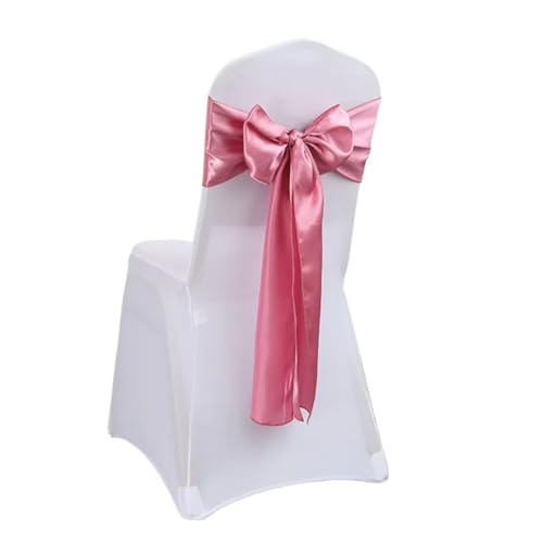 ZIUBMVDYC Stuhl Schärpen, Satin Stuhl Schleife Schärpen Hochzeit Stuhl Knoten Band Schmetterling Krawatten for Party-Event Hotel Bankett Lieferungen Hause Dekoration(Rose Pink) von ZIUBMVDYC