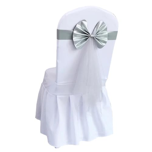 ZIUBMVDYC Stuhl Schärpen, Satinband-Abdeckung, Gürtel, Knoten, Krawatte for Hotel, Land, Hochzeit, Zeremonie, Veranstaltungen, Geburtstagsparty, Heimsitzdekoration(Grey) von ZIUBMVDYC