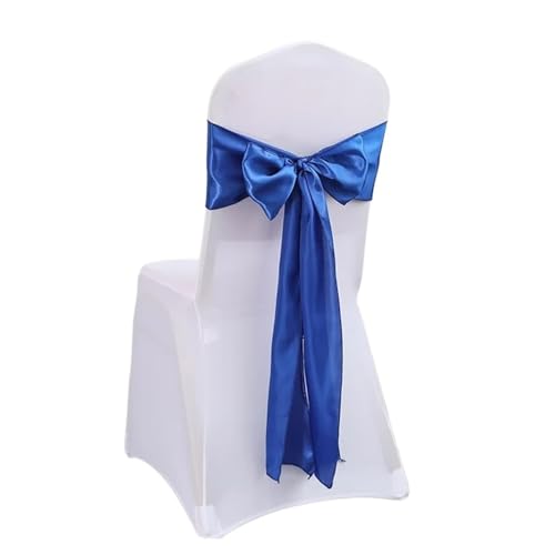 ZIUBMVDYC Stuhl Schärpen, Satinschleife, Stuhlknotenband, DIY-Krawatten for Party-Events, Hotelbankett-Stuhldekorationen(Blue) von ZIUBMVDYC