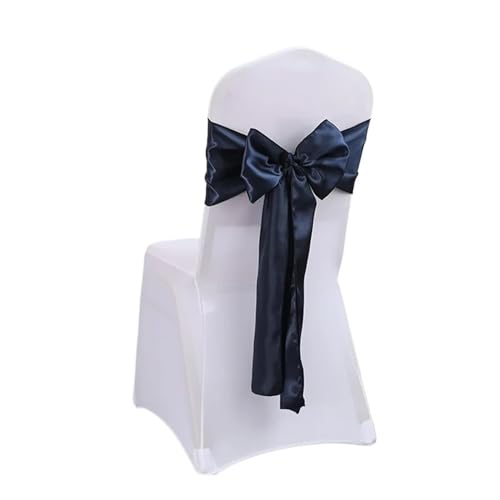 ZIUBMVDYC Stuhl Schärpen, Satinschleife, Stuhlknotenband, DIY-Krawatten for Party-Events, Hotelbankett-Stuhldekorationen(Blue02) von ZIUBMVDYC