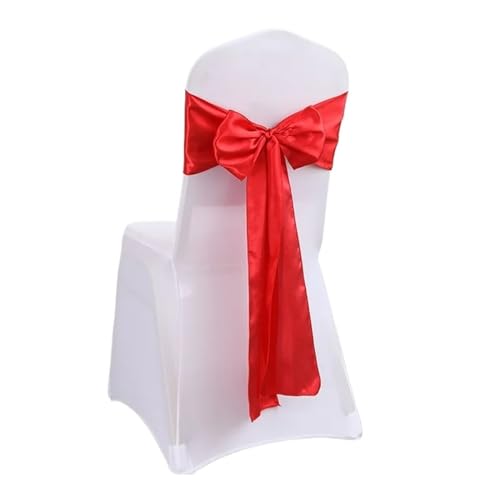 ZIUBMVDYC Stuhl Schärpen, Satinschleife, Stuhlknotenband, DIY-Krawatten for Party-Events, Hotelbankett-Stuhldekorationen(Red) von ZIUBMVDYC