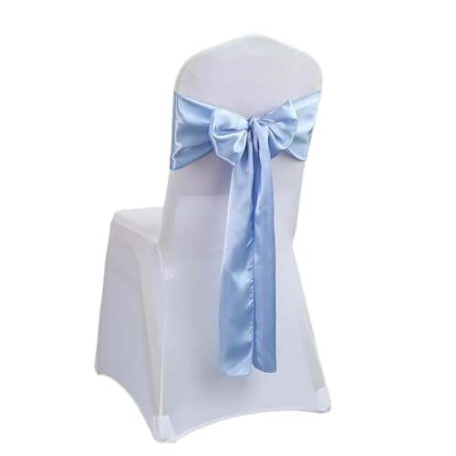 ZIUBMVDYC Stuhl Schärpen, Satinschleife, Stuhlknotenband, DIY-Krawatten for Party-Events, Hotelbankett-Stuhldekorationen(Sky Blue) von ZIUBMVDYC