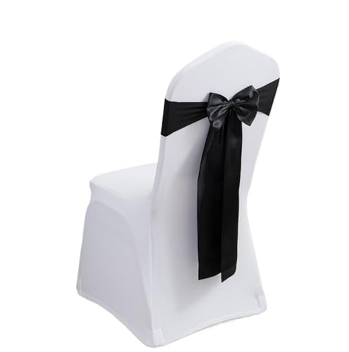ZIUBMVDYC Stuhl Schärpen, Spandex Stuhl Schärpe Hochzeit Fliege for Geburtstag Party Hotel Abendessen Dekoration Design(Black) von ZIUBMVDYC
