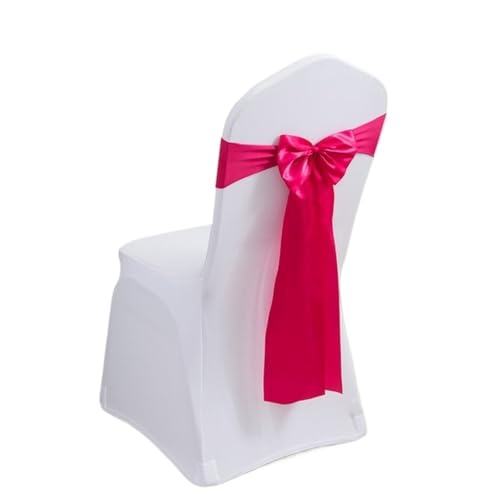 ZIUBMVDYC Stuhl Schärpen, Spandex Stuhl Schärpe Hochzeit Fliege for Geburtstag Party Hotel Abendessen Dekoration Design(Fuchsia) von ZIUBMVDYC