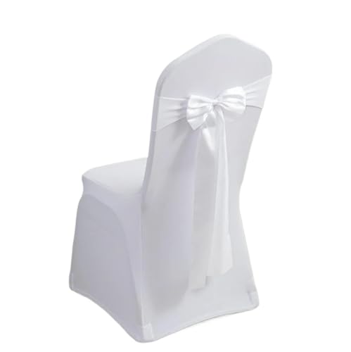 ZIUBMVDYC Stuhl Schärpen, Spandex Stuhl Schärpe Hochzeit Fliege for Geburtstag Party Hotel Abendessen Dekoration Design(White) von ZIUBMVDYC