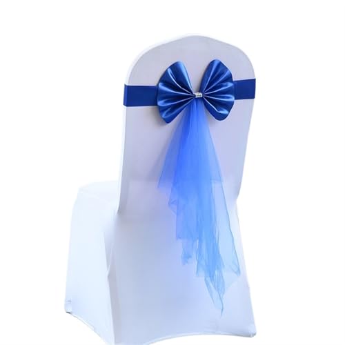 ZIUBMVDYC Stuhl Schärpen, Stretch Hochzeit Schärpe Stuhl Dekoration Rotwein/Blau/Lila/Rosa Stühle Bogen Band Gürtel Krawatten for Hochzeiten Bankett(Blue01) von ZIUBMVDYC