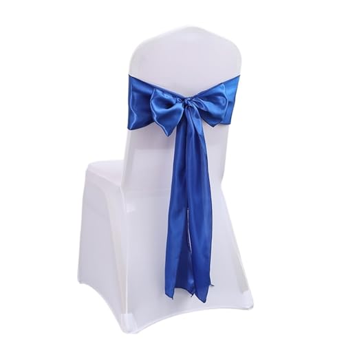 ZIUBMVDYC Stuhl Schärpen, Stuhlschärpe aus Satin, Farbdesign, Fliege for Geburtstagspartys, Festivals, Hotels, Shows, glänzende Optik, luxuriöses Esszimmer, Hochzeitsdekoration(Blue) von ZIUBMVDYC
