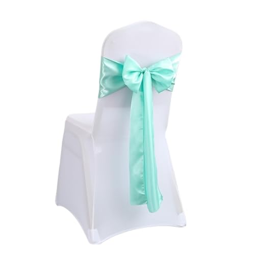 ZIUBMVDYC Stuhl Schärpen, Stuhlschärpe aus Satin, Farbdesign, Fliege for Geburtstagspartys, Festivals, Hotels, Shows, glänzende Optik, luxuriöses Esszimmer, Hochzeitsdekoration(Blue01) von ZIUBMVDYC