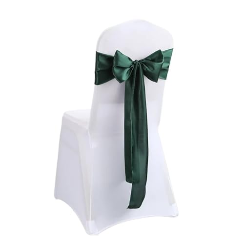 ZIUBMVDYC Stuhl Schärpen, Stuhlschärpe aus Satin, Farbdesign, Fliege for Geburtstagspartys, Festivals, Hotels, Shows, glänzende Optik, luxuriöses Esszimmer, Hochzeitsdekoration(Dark Green) von ZIUBMVDYC