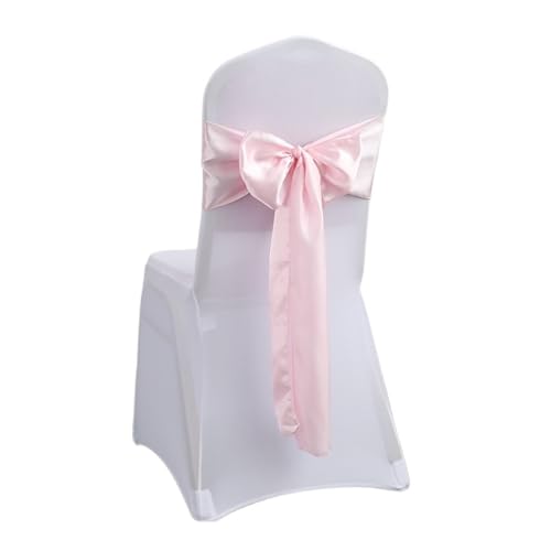 ZIUBMVDYC Stuhl Schärpen, Stuhlschärpe aus Satin, Farbdesign, Fliege for Geburtstagspartys, Festivals, Hotels, Shows, glänzende Optik, luxuriöses Esszimmer, Hochzeitsdekoration(Pink) von ZIUBMVDYC
