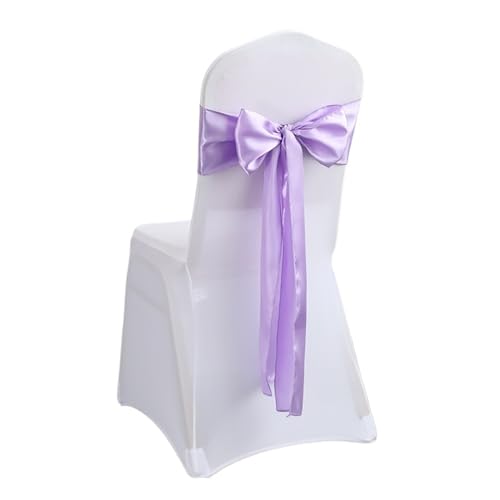 ZIUBMVDYC Stuhl Schärpen, Stuhlschärpe aus Satin, Farbdesign, Fliege for Geburtstagspartys, Festivals, Hotels, Shows, glänzende Optik, luxuriöses Esszimmer, Hochzeitsdekoration(Violet) von ZIUBMVDYC