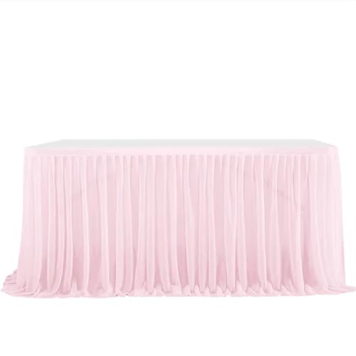 ZIUBMVDYC Tisch-Rock, Hochzeiten Geburtstag Abdeckung Hochzeit Party Tutu Tüll Hochzeit Party Home Decor(Light Pink,4FT (122x77cm)) von ZIUBMVDYC