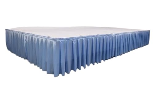 ZIUBMVDYC Tisch-Rock, Plissee Hochzeit Hintergrund Vorhänge Tisch Cothes for Geburtstag Bankett Stageing Event Party(Blue,H75cm x L300cm) von ZIUBMVDYC