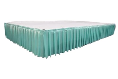 ZIUBMVDYC Tisch-Rock, Plissee Hochzeit Hintergrund Vorhänge Tisch Cothes for Geburtstag Bankett Stageing Event Party(Mint Green,H80cm x L300cm) von ZIUBMVDYC