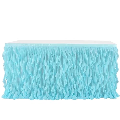 ZIUBMVDYC Tisch-Rock, Wicker Party Geburtstag Hochzeit Chiffon Party Dekoration Partys(Blue) von ZIUBMVDYC