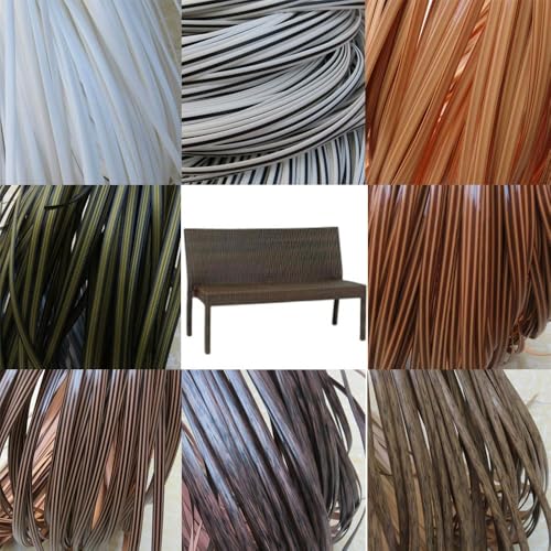 ZIUSFAC 60m Kunststoff Gewebtes Rattan Flach Kunststoffgeflechttes Rattan PE Synthetische Weiden-Reparaturmaterial Für Weben Rattanstuhl(Purple Stripes) von ZIUSFAC