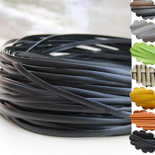 ZIUSFAC 60m Kunststoff Reparaturmaterial Synthetische Rattan Weben Material PE Rattan Weidenkorb-Reparaturmaterial Geflochtenem Rattan Rattan Möbel Befestigungsset(Black) von ZIUSFAC