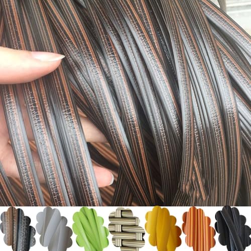ZIUSFAC 60m Kunststoff Reparaturmaterial Synthetische Rattan Weben Material PE Rattan Weidenkorb-Reparaturmaterial Geflochtenem Rattan Rattan Möbel Befestigungsset(Brown) von ZIUSFAC
