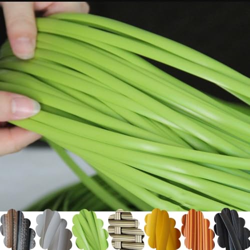 ZIUSFAC 60m Kunststoff Reparaturmaterial Synthetische Rattan Weben Material PE Rattan Weidenkorb-Reparaturmaterial Geflochtenem Rattan Rattan Möbel Befestigungsset(Green) von ZIUSFAC