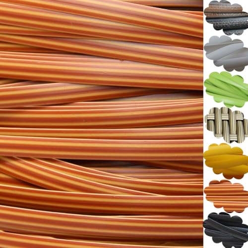 ZIUSFAC 60m Kunststoff Reparaturmaterial Synthetische Rattan Weben Material PE Rattan Weidenkorb-Reparaturmaterial Geflochtenem Rattan Rattan Möbel Befestigungsset(Yellow-red) von ZIUSFAC