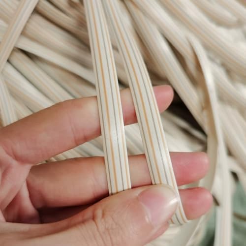 ZIUSFAC Handgewebtes Rattan Synthetisches Rattan Flach Rattan Reparaturmaterial Kunststoff Korbgeflecht Reparaturmaterial Für MöBel Gewebtes Material(Beige) von ZIUSFAC