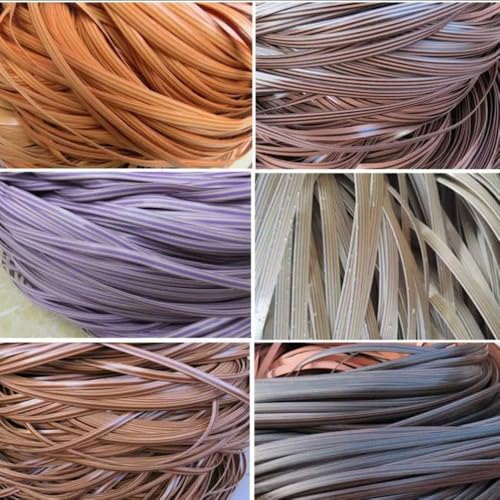 ZIUSFAC Kunststoff-gewebtes Rattan-Reparaturmaterial Flaches PE-Rattan-Kunststoffgeflecht Terrassenmöbel Heimwerker Rattan Flechtmaterial Rattan Möbel Befestigungsset 60m(5 Brown) von ZIUSFAC