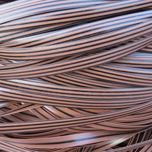 ZIUSFAC PE Flach Rattan Reparaturmaterial Kunststoffgeflechttes Korbgeflecht 8mm Breite Rattan-Reparaturset Rund Korbgeflecht Reparaturmaterial Webmaterial(Black Stripe) von ZIUSFAC