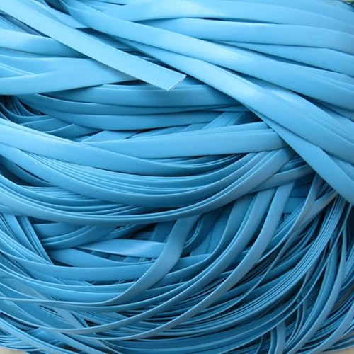 ZIUSFAC PE Flach Rattan Reparaturmaterial Kunststoffgeflechttes Korbgeflecht 8mm Breite Rattan-Reparaturset Rund Korbgeflecht Reparaturmaterial Webmaterial(Blue) von ZIUSFAC