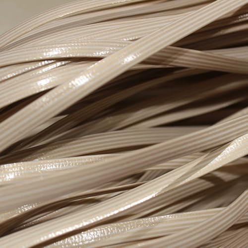 ZIUSFAC Pe-Rattan Synthetische Rattan Weben Material Flache Kunststoff Rattan-Reparaturmaterial Für Gartenmöbel Kunststoffgeflechttes(Beige) von ZIUSFAC