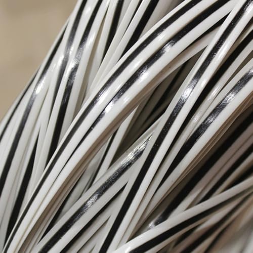 ZIUSFAC Pe-Rattan Synthetische Rattan Weben Material Flache Kunststoff Rattan-Reparaturmaterial Für Gartenmöbel Kunststoffgeflechttes(Black-White) von ZIUSFAC