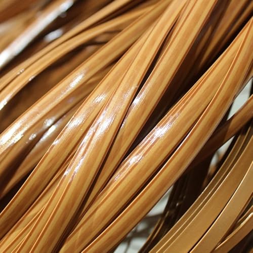 ZIUSFAC Pe-Rattan Synthetische Rattan Weben Material Flache Kunststoff Rattan-Reparaturmaterial Für Gartenmöbel Kunststoffgeflechttes(Brown 1) von ZIUSFAC