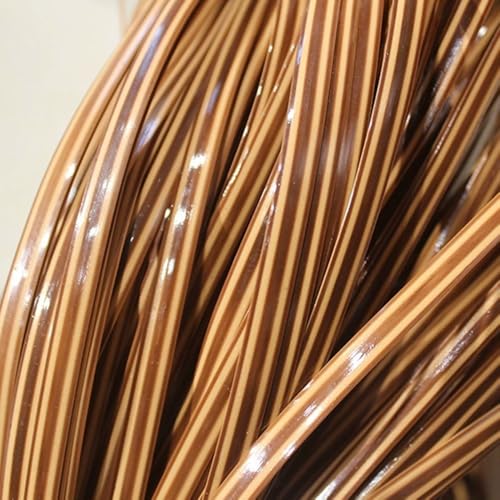 ZIUSFAC Pe-Rattan Synthetische Rattan Weben Material Flache Kunststoff Rattan-Reparaturmaterial Für Gartenmöbel Kunststoffgeflechttes(Brown 2) von ZIUSFAC