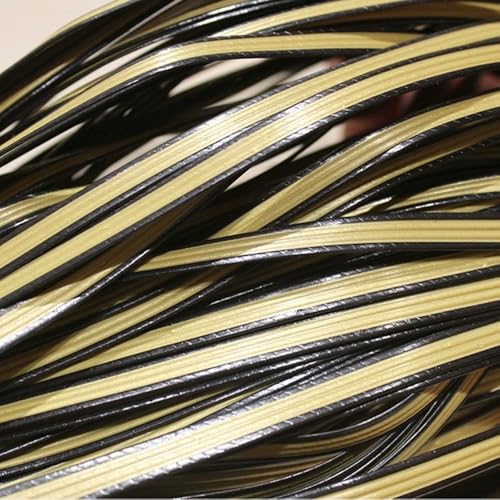 ZIUSFAC Pe-Rattan Synthetische Rattan Weben Material Flache Kunststoff Rattan-Reparaturmaterial Für Gartenmöbel Kunststoffgeflechttes(Gold) von ZIUSFAC