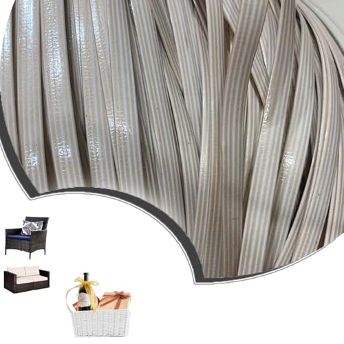 ZIUSFAC Polyethylen RattanstäBchen Reparaturmaterial Kunststoff Rattan 60m Synthetische Korbgeflecht Wicker Repair Material Für Rattanstuhl Tischkorb(Beige) von ZIUSFAC