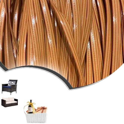 ZIUSFAC Polyethylen RattanstäBchen Reparaturmaterial Kunststoff Rattan 60m Synthetische Korbgeflecht Wicker Repair Material Für Rattanstuhl Tischkorb(Brown 3) von ZIUSFAC