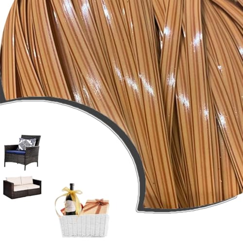 ZIUSFAC Polyethylen RattanstäBchen Reparaturmaterial Kunststoff Rattan 60m Synthetische Korbgeflecht Wicker Repair Material Für Rattanstuhl Tischkorb(Brown 4) von ZIUSFAC
