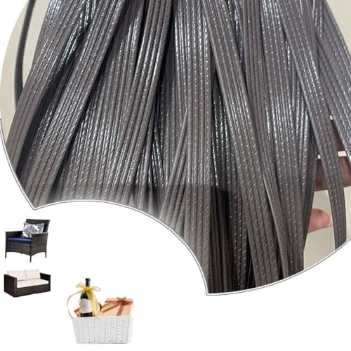 ZIUSFAC Polyethylen RattanstäBchen Reparaturmaterial Kunststoff Rattan 60m Synthetische Korbgeflecht Wicker Repair Material Für Rattanstuhl Tischkorb(Gray) von ZIUSFAC