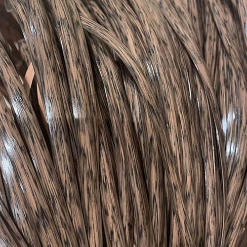 ZIUSFAC Polyethylen RattanstäBchen Reparaturmaterial Kunststoff Rattan 60m Synthetische Korbgeflecht Wicker Repair Material Für Rattanstuhl Tischkorb(Wood Grain) von ZIUSFAC