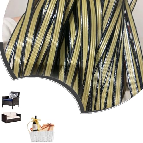 ZIUSFAC Polyethylen RattanstäBchen Reparaturmaterial Kunststoff Rattan 60m Synthetische Korbgeflecht Wicker Repair Material Für Rattanstuhl Tischkorb(Yellow) von ZIUSFAC