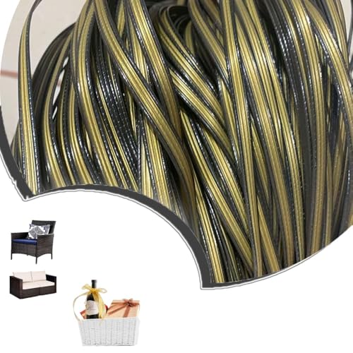 ZIUSFAC Polyethylen RattanstäBchen Reparaturmaterial Kunststoff Rattan 60m Synthetische Korbgeflecht Wicker Repair Material Für Rattanstuhl Tischkorb(Yellow 2) von ZIUSFAC